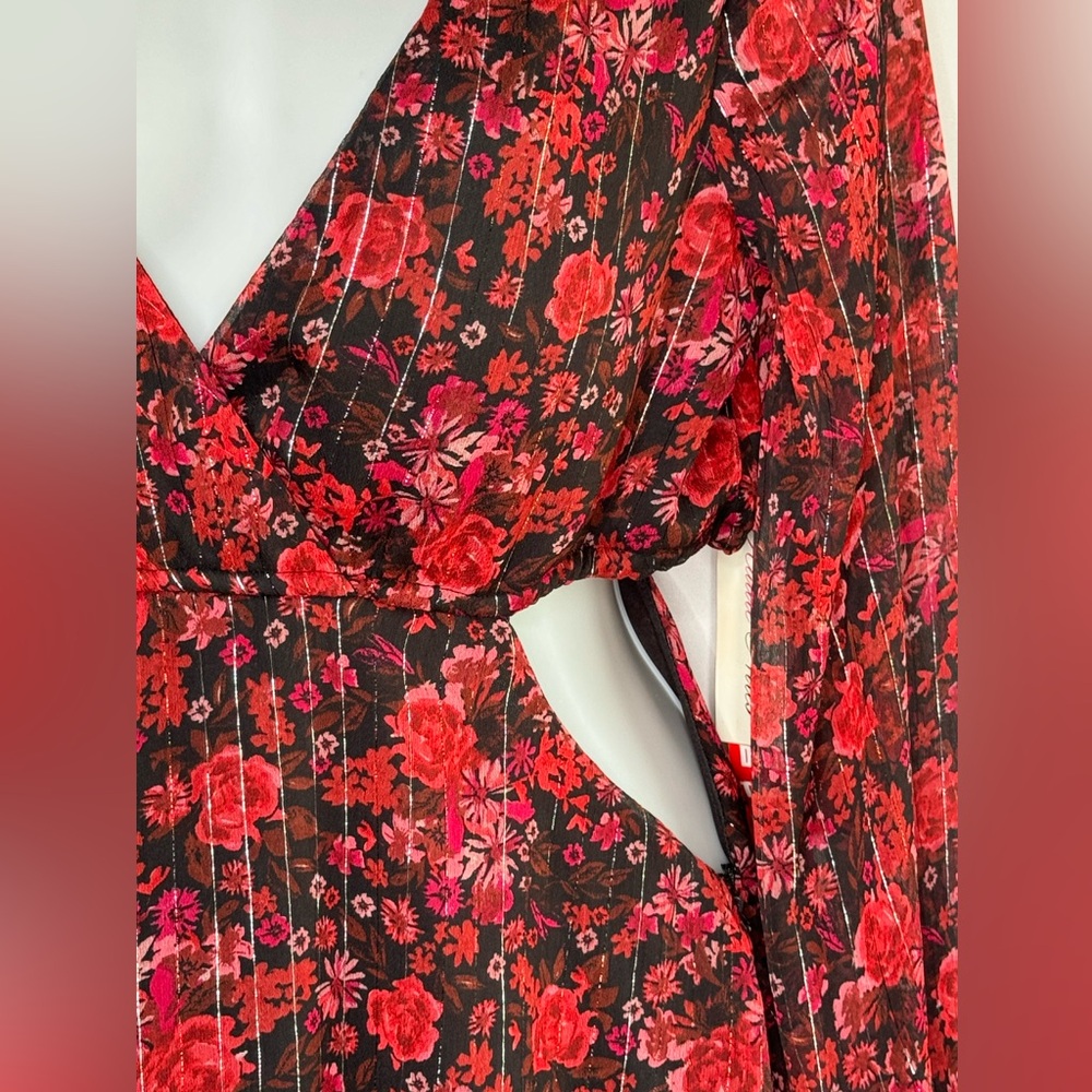 $12 Bundled💥 NEW Haute Nites Maxi Floral Print Sides Maxi Dress Sz 9 Junior - Picture 8 of 13